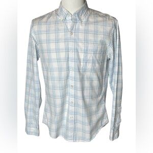 BONOBOS men’s Slim fit plaid button-down collared lightweight dress shirt medium